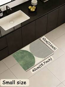 1pc Of A Dark Green Mat With Black Stripe Pattern, Rubberized Soft Cushion Kitchen Floor Mat, Water-Absorbing And Easy To Clean, Suitable For Use In Kitchens, Bathrooms, And Other Areas. Ideal For Use Throughout The Year And For Various Holidays. - Multicolor - View 15