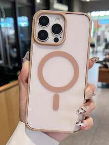 豪華透明保護殼，適用於 iPhone 17、16、15、14、13、12、11 Pro Max，透明壓克力材質設計，支援磁吸無線充電 - 沙漠金 - 查看 2