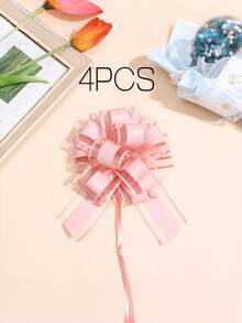 1/4/5er Pack Ziehschleifen-Set 6 Zoll Kordelzug Pompon-Schleife 7 Farben Rot Blau Lila Grün Rosa Gold Weiß Einfach zu ziehende Schleife Geschenkverpackung Akzent Blumenarrangement Partydekoration Heimdekoration - Mehrfarbig - Übersicht 23