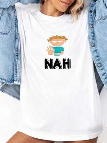 TrendyNah-Camiseta para Uso Diario - Blanco - Ver 3