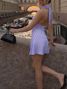 2026 Spring/Summer Fashion: Versatile Short Dress Elegant - Mauve Purple - View 2