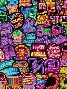 50 miếng nhãn dán động lực neon, trang trí neon, nhãn dán graffiti hoạt hình, nhãn dán trang trí, nhãn dán ngầu, nhãn dán màu, nhãn dán hoạt hình, nhãn dán thẩm mỹ, nhãn dán vinyl chống nước cho bình nước, đàn guitar, hành lý, điện thoại, ốp lưng, laptop, ván trượt, quà tặng - Màu vàng - Xem 8