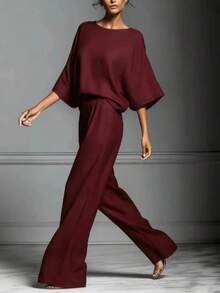 Women's Elegant Bell Sleeve Linen Set, Summer 2026, Casual And Elegant Style, European And American Style, Comfortable And Chic - 奶油 - 查看 4