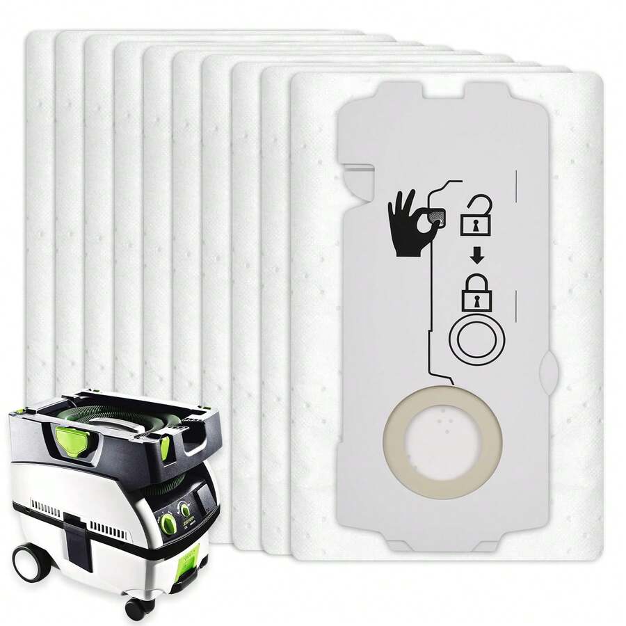5/10 Pack 204308 Vacuum Bags For Festool CT Mini CT MIDI Yom 2019 Onwards, Dust Collector Bags Dust Extractor Accessories Vacuum Replacement Filter Bags - View 1