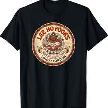 LeeSS Ho Fook's Chinese Restaurant Soho Vintage Travel Sticker T-Shirt - Black - View 1