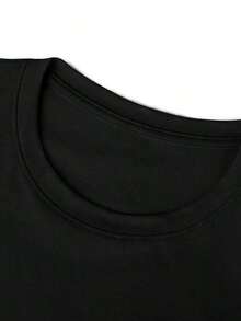 Camiseta estampada para mujer, ligera, transpirable, cómoda y versátil. 100% algodón, fresca y aireada, lavable a máquina. Ropa de verano con estilo urbano y moderno. - Negro - Ver 4