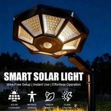 2000mAh Solar Security Light, 168 LED Outdoor Motion Sensor Floodlight With 12-Hour Continuous Illumination, IP65 Waterproof Wall Lamp, High Brightness Wide Coverage For Garden, Yard, Street, Garage, Porch, Driveway, Night Safety Lighting For Homeowners Outdoor Enthusiasts - 太陽能燈 168顆LED燈 - 查看 1