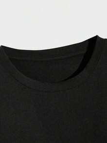Red T-Shirt With Cursive "Hustle" And "S" Lettering, Retro Chinese Print, Short Sleeves, Crew Neck, Breathable, Relaxed H-Line Fit For Leisure Wear, Sweat-Wicking Soft Fabric, Suitable For Daily Commuting, Relaxing, And New Year's Party Outfits. - 黑色 - 查看 4