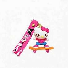 MINISO Sanrio Sporty Cartoon Keychain With Skateboard Figure Pendant Soft PVC Wrist Strap Bag Charm Key Ring Accessory For Backpack Purse Car Keys Office Desk Decoration And Everyday Carry Use Portable Fashion Style - Style2 - View 4