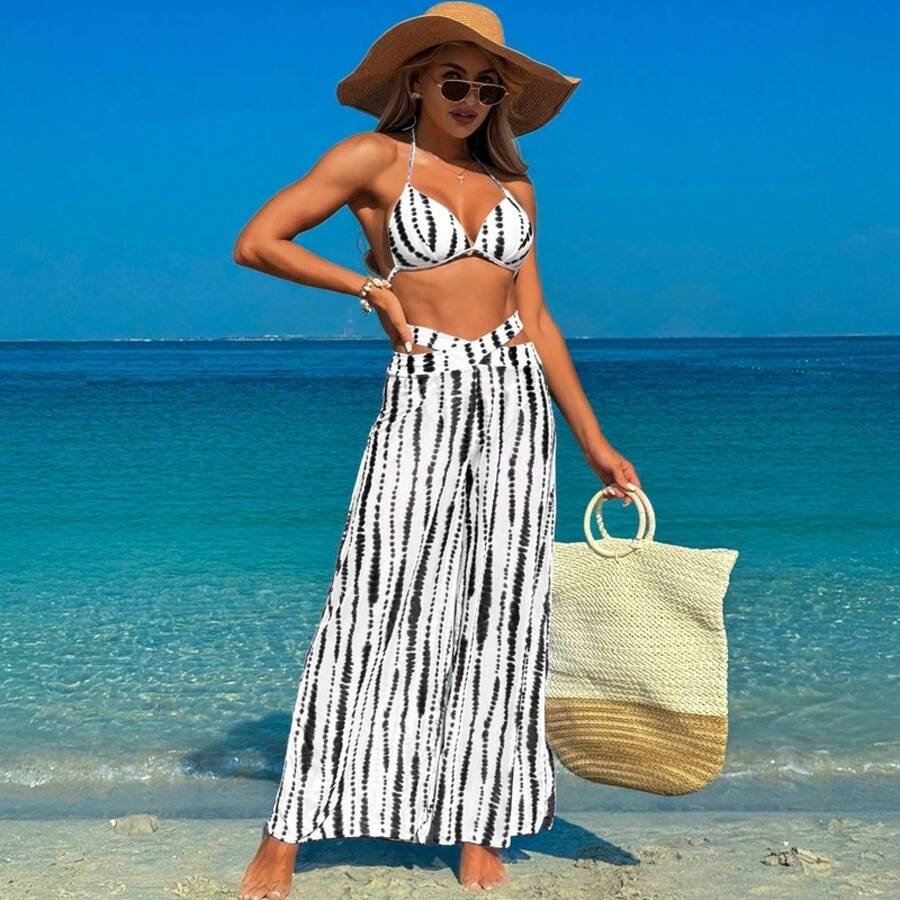 New 2026 Swimsuits For Adult Women, Three-Piece Hot Spring Bathing Suit, Bikini Bathing Suit. - 黑點套裝 - 查看 1