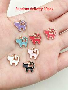 10/20/100pcs Zinc Alloy Oil Drop Cat Pendant Charms, Cute Cartoon Earring Jewelry Accessories For Girls - Kitten - View 14