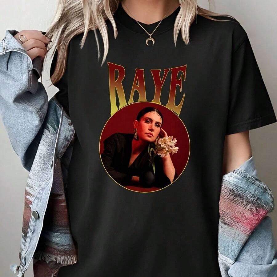 Raye T-Shirt - Retross Music Concert Tee- Unisex Rock Gift For Music Lover Tee Top - Black - View 1