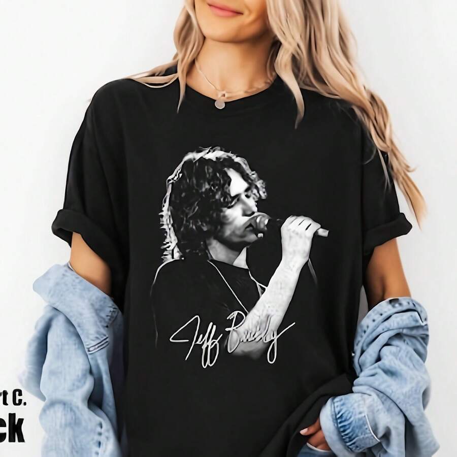 Jeff Buckley C.Omfort Colors Bleached T-Shirt - Black - View 1