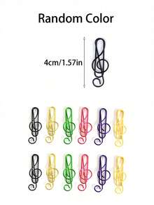 20pcs Colorful Music Note Shaped Paper Clips, Mixed Colors, Music Themed Office Supplies, Suitable For Bookmarks, Office, Study Notebooks, Back To School Essential File Organizers, Music Note Shaped Clips, Creative Treble Clef Paper Clips, Colorful Music Theme Student Notebook Clips - Multicolor - View 8