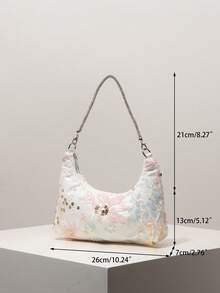 (Họa tiết ngẫu nhiên) Túi đeo vai nữ, Túi đính sequin, Họa tiết hoa, Túi thêu, Túi xách nữ, Đêm dạ tiệc, Trang phục tiệc, Túi dạ hội, Phụ kiện dạ hội, Đồ cưới, Ví nữ thanh lịch, Quà tặng nữ - Nhiều màu - Xem 7
