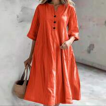Women Midi Dresses - Black - View 4