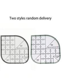 1 thước cong góc, khuôn mẫu may bằng acrylic, màu đen, kích thước 6 inch x 6 inch - máy cắt góc tròn - Xem 6