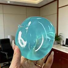 Soft Blue Crystal Apple Squishy Squeeze Toy, Featuring Ultra Thin Skin And Smooth Pliable Cream Texture, Premium Elastic TPR Slow Rebound Moldable Palm Sized Fidget Sensory Toy, Glossy Transparent Fruit Shaped Tactile Anxiety Relief Stress Ball, Hand Play Decompression Gadget For Kids, Teens And Adults, Elegant Desktop Ornament Perfect For Office Display, Home Decor, Daily Emotional Relaxation, Anger Venting, Holiday Party Favors, Birthday Surprise Gifts And Thoughtful Office Stress Relief Gift Collection - 粉色 - 查看 4