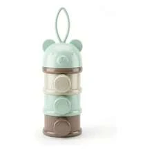 Portable Stackable Bear 3-Layer Powdered Milk Dispenser - Green - View 3