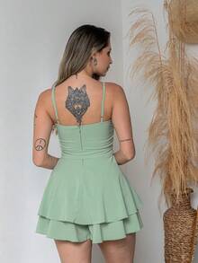 Basic Printed Romper With Padded Cups Duna Premium Sizes P, M, G, And GG - Mint Green - View 4