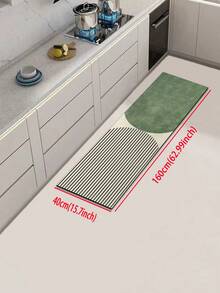1pc Of A Dark Green Mat With Black Stripe Pattern, Rubberized Soft Cushion Kitchen Floor Mat, Water-Absorbing And Easy To Clean, Suitable For Use In Kitchens, Bathrooms, And Other Areas. Ideal For Use Throughout The Year And For Various Holidays. - Multicolor - View 16