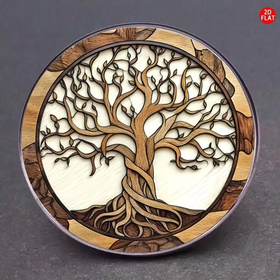 2D立体生命树胸针,创意花卉翻领别针,独特服饰徽章,适用于背包、衣服、衣领和帽子,多功能时尚配饰,为每个时刻增添仪式感,适合圣诞节、新年等场合。 - A - 查看 1