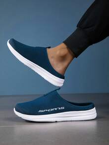 Sommer Casual Slip-On Sneaker, atmungsaktive Mesh Mule Schuhe, unisex rückenfrei Sandalen, Cut Out perforierte Pantoffeln - Blau - Übersicht 5