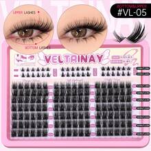 VELTRINAY Mi giả 9 hàng, mi giả tự làm mềm mại, dày 5-16mm, kiểu mắt mèo cổ tích, mi cong chữ C, mi giả đan chéo, mi giả dày dặn, thoải mái, có thể tái sử dụng, tự nhiên và mềm mại, phù hợp với mọi phong cách, phụ kiện trang điểm có thể tái sử dụng. - Xem 9