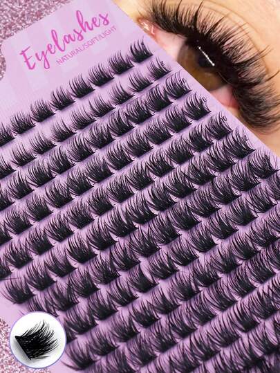 D-Curl 168 Clusters Natural False Eyelashes, Black Short Stem Stem Stem Eyelash, Cute Cartoon Eye Makeup Effect, Thick Suitable For Japanese And Korean Cartoon Style Eye Makeup, Eyelash Clusters, Personal Eyelashes, False Eyelashes, Essential For Beginners, Charming False Eyelashes, Essential For Parties, Weddings, Birthdays And Other Occasions.
