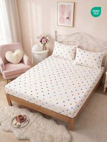 1PC Fitted Sheet Only, Fitted Sheet, Mattress Protector, Bed Cover, Bed Sheet, Wrinkle Free, Breathable And Comfy, For All Size Bed, For School Bedding Dorm, Bedroom Decor, Bedding, Pillow And Pillowcase Not Included, Machine Washable, Oeko-Tex - Multicolor - View 6