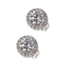 2pcs Round Men's Cubic Zirconia Ear Clips, Gold/Silver Color Options, Hip-Hop Cowboy Style, Suitable For Party/Bar/Daily Wear - Round Ear Clips - View 6