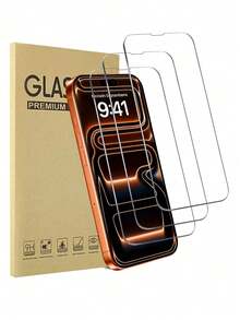ZYSHI 3pcs/Pack High Definition Anti-Scratch Tempered Glass Screen Protector Compatible With IPhone 17, 17 Pro, 17 Pro Max, 16 Pro Max, 16, 16 Pro, 16 Plus, 15 Pro Max, 15, 15 Pro, 15 Plus, 14 Pro Max, 14 Pro, 14 Plus, 14, 13 Pro Max, 13, 13 Pro, 12, 11 - Clear - View 8