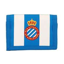 RCD Espanyol محفظة نادي إسبانيول RCD مقاس 12.5 * 9.5 سم، محفظة بسوستة وغطاء بالكروك، أقسام داخلية متعددة للبطاقات والفواتير، إكسسوار رسمي للمشجعين - متعدد الألوان - مشاهدة 1