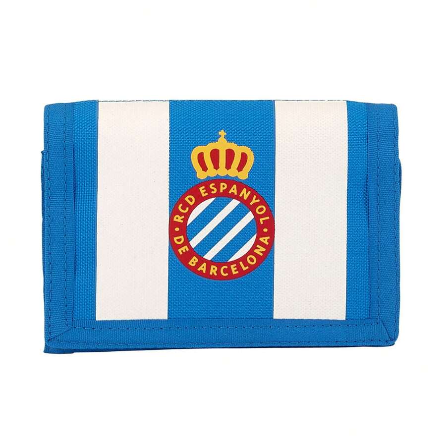 RCD Espanyol محفظة نادي إسبانيول RCD مقاس 12.5 * 9.5 سم، محفظة بسوستة وغطاء بالكروك، أقسام داخلية متعددة للبطاقات والفواتير، إكسسوار رسمي للمشجعين - متعدد الألوان - مشاهدة 1
