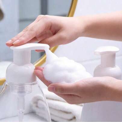Botella dispensadora de espuma de 55ml, 110ml, 310ml con bomba de presión, dispensador de mousse para gel de baño, jabón, fácil espumado, recargable, portátil para limpieza de la piel, esencial para viajes y familia
