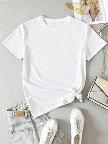 Women's Vintage Alice In Wonderland T-Shirt - Casual Short Sleeve Crew Neck, Durable Print, Machine Washable, Ideal For Travel, Picnics, Beach And Parties - 白色 - 查看 3