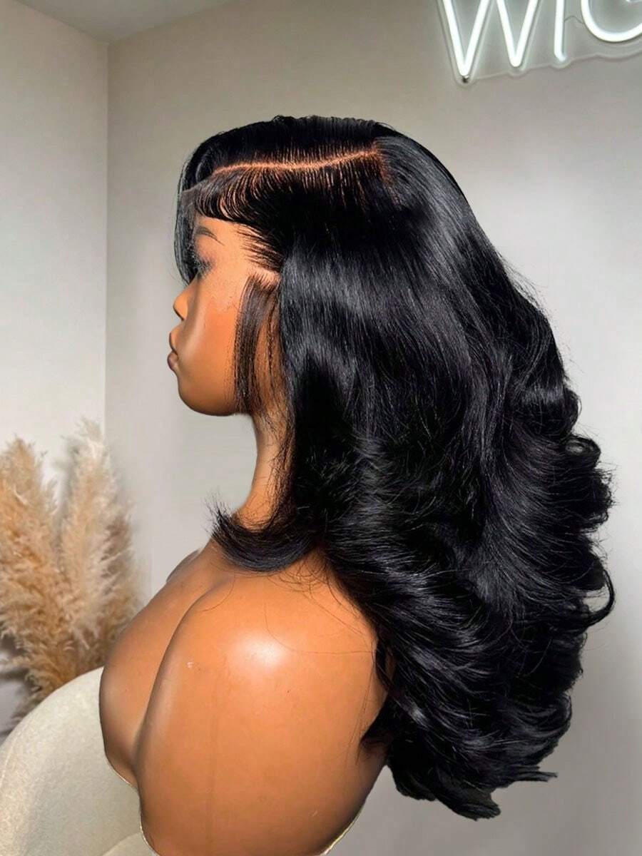 250% Density Body Wave Lace Front Wig Human Blended Hair 13x4/6 Pre Plucked HD Lace Frontal Wig With Baby Hair For Women Pre-Plucked & Pre-Bleached Natural Black Body Wave Hair Style - Natural Black - 查看 1