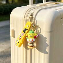 MINISO Sanrio Cartoon Character Ice Cream Keychain Silicone Wrist Lanyard Bag Charm Pendant For Outdoor Travel Backpack Decoration Car Key Holder Cute Portable Style Minimalist Office Desk Decor, Premium Earphone Case Pendant - Style1 - View 2