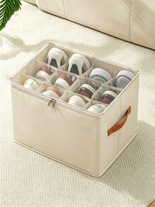 Aesthetic Foldable Shoe Organizer Storage Box With Transparent Cover Sturdy Closet Shoe Container For Women Chic Multi Slot Sneaker Organizer Bin For College Dorm Shoe Storage Case Dustproof Shoe Organizer Footwear Organizer Home Storage Supplies - View 10