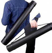 TRANSON Durable Poster Storage Tube With Straps 24-40 Extendable Blueprints, Artwork, Maps, Posters Color Black - 1 PackBlack - View 6