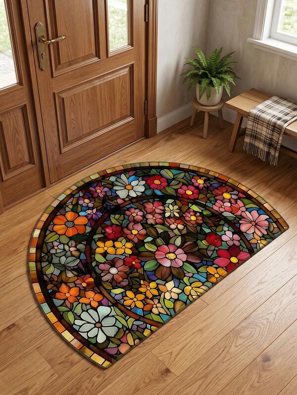 1 tấm thảm chào hình lưỡi liềm với họa tiết hoa văn Mandala, có thể giặt được, thích hợp để trang trí lối vào, phòng ngủ, phòng khách, phòng giặt và sân hiên. Đây vừa là vật trang trí nhà cửa hấp dẫn vừa là món quà sáng tạo.