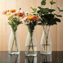 1/2/5/8/10/12件組 塑料條紋透明花瓶，適用婚禮、生日、派對的花藝插花，各種花束裝飾展示，節日與居家桌面裝飾 - 無色 - 查看 10