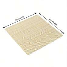 1pc 9.45x9.45 Inch Natural Bamboo Sushi Rolling Mat, Smooth Flat Surface, Easier To Roll Sushi, More Uniform Shaping, Suitable For Home Sushi Making, Kimbap, Japanese Restaurant Meal Prep, Cooking Class Teaching, Food Photography Props - View 3