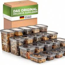 Airtight Storage Containers with Lids | 20-Piece Storage Container Set | For Muesli, Flour, and Sugar Storage | Practical Kitchen Storage Box for All Foods - Übersicht 6
