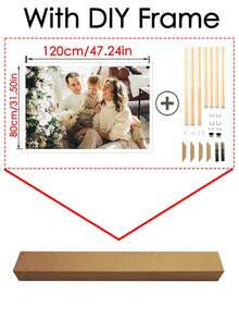 1pc Customized Photo Printed Canvas Art, Large Size Personalized Poster, With DIY Frame (Self-Assembly Frame) Or Canvas Only, Mother's Day Gift/Home Decor - Multicolor - View 38