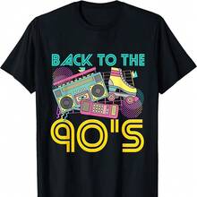 Back To The 90s Outfits For Women Retro Costume Party T-Shirt - Black - View 1