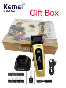 Kemei KM-90-4 Professional Hair Clipper, 11,000 RPM Super Strong Power 10W Brushless Motor, DLC Blade, Type-C Charging, Low Noise, Suitable For Barbershop Or Home Use, Smooth And Fast Haircut For Men, Gift For Men - View 13