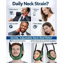 1pc Upgraded Door-Mounted Neck Traction Device, Thickened Neck Support, Breathable Design, 330lbs Weight Capacity, Multiple Colors Available, Portable Adjustable Neck Relaxation Tool, Suitable For Home Daily Use, Comfortable - A - View 10