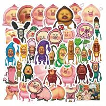 40pcs Cute Pink Peach Stickers, DIY Decor For Diary, Notebook, Phone Case, Cup, Guitar, Kids Stickers - Multicolor - View 1