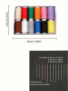 24pc Sewing Thread Set, Hand Sewing Thread Tool Kit, With 12 Colors Sewing Thread And 12 Gold Tail Embroidery Needles, Suitable For Cross Stitch, DIY Art, Handicrafts And Sewing, Sewing Tools - Multiple Styles - View 7